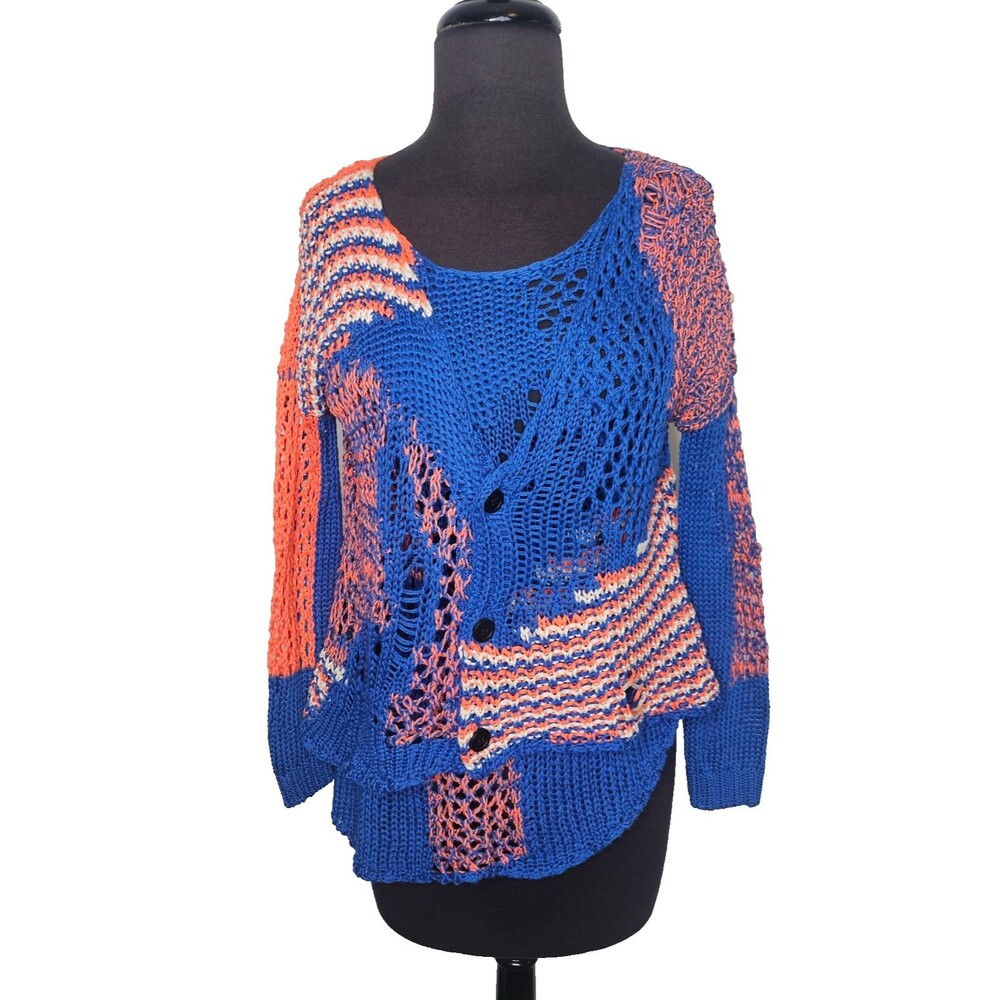 MIHARA YASUHIRO Distressed Knit Sweater Set Size 36 (US 6) Abstract Asymmetric